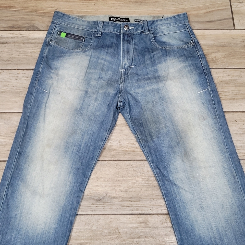 Ecko Unlimited Mens Hip hop Lightwash Straight Fit Y2K Baggy Jeans 36 X 31